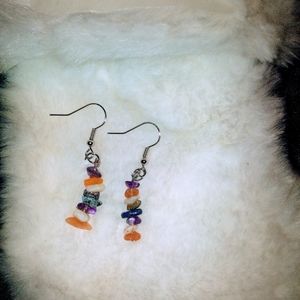 Handmade healing stone crystal earrings